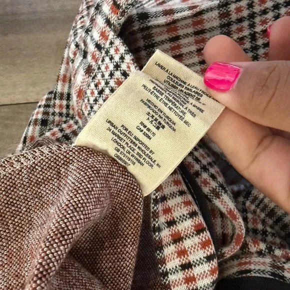 Free People Plaid Leggings in Cream and Black - Picture 14 of 16